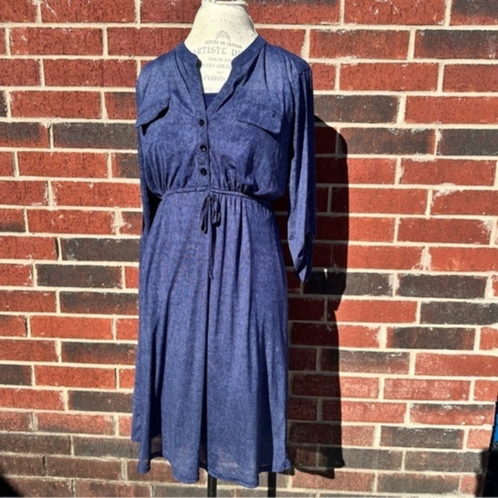 Long Sleeve Maternity Denim Dress   PM3